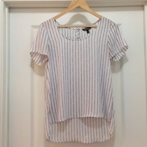 Express casual dress shirt with stripes